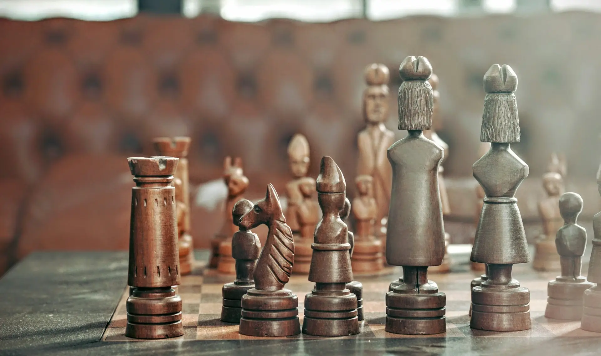 selective focus photography of chess pieces